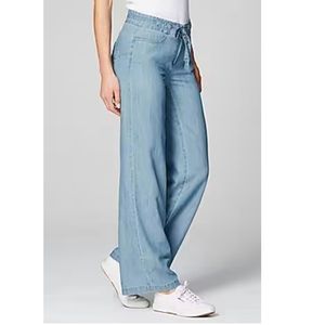 J.Jill Belted Full Wide Leg Resort Tencel Summer Beach Pants